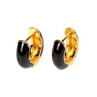 Fashion New Color  Copper Dripping Oil Creative Earrings Wholesale sku image 3