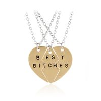 Hot-selling Fashion Best Friend Three Petal Stitching Girls Alloy Necklace sku image 1
