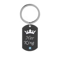 Hot Sale New Fashion Couple Crown Lettering Necklace Keychain Wholesale sku image 4