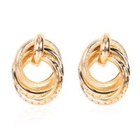 Fashion New Alloy Geometric Ring Golden Stud Earrings For Women sku image 1