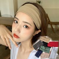 Korea Wide-sided Wild Wash Autumn Pure Color Sports Knitted Headband For Women sku image 3