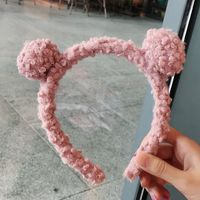 Korean Lamb Plush Bear Ears Hair Headband Wholesale sku image 3