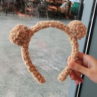 Korean Lamb Plush Bear Ears Hair Headband Wholesale sku image 6