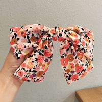 Sweet Floral Bow Spring Clip Girl Hairpin Pastoral Holiday Style Hairpin Wholesale sku image 2