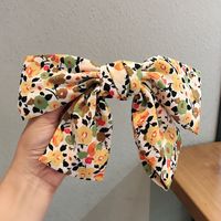 Sweet Floral Bow Spring Clip Girl Hairpin Pastoral Holiday Style Hairpin Wholesale sku image 3
