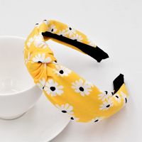 Kleines Gänseblümchen-haarband Korean Fashion Fabric Knotted Pressed Hair Flower Stirnband Großhandel sku image 2