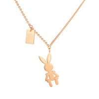 New Korean Simple Titanium Steel Rose Gold Plated Rabbit Clavicle Chain Pendant For Women sku image 2