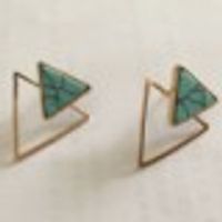 Fashion Square Triangle Round Geometric Artificial Stone Stud Earrings main image 5