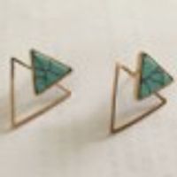 Fashion Square Triangle Round Geometric Artificial Stone Stud Earrings sku image 1