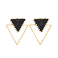 Fashion Square Triangle Round Geometric Artificial Stone Stud Earrings sku image 3