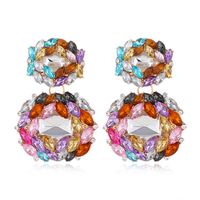 Fashion Metal Bright Gemstone Exaggerated Earrings main image 2