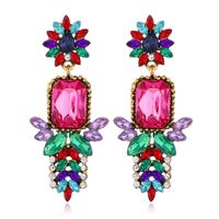 Fashion Metal Bright Gemstone Concise  Exaggerated  Earrings main image 1