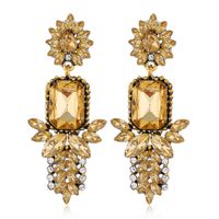 Fashion Metal Bright Gemstone Concise  Exaggerated  Earrings sku image 3
