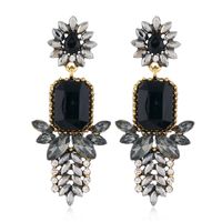 Fashion Metal Bright Gemstone Concise  Exaggerated  Earrings sku image 4
