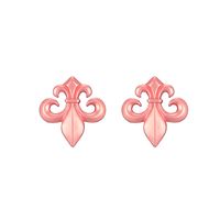 New S925 Silver Needle Simple Geometric Anchor Earrings Army Flower Badge Earrings For Women sku image 1