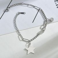 Five-pointed Star  Fashion Retro Letter Simple Titanium Steel Bracelet main image 4