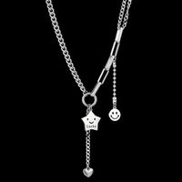 Hot Selling Fashion Smiley Face Five-pointed Star Necklace Wholesale main image 2