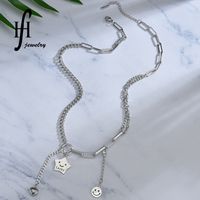 Hot Selling Fashion Smiley Face Five-pointed Star Necklace Wholesale main image 3