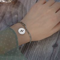 Hip-hop Five-pointed Star Niche Retro Stainless Steel Round  Pendant Bracelet main image 5