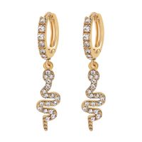 Hot-selling Copper Electroplating Single Row Zircon Serpentine Earrings main image 4