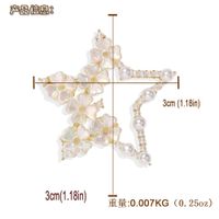 Corée Alliage Incrusté De Perles De Mode Amour Boucles D&#39;oreilles Étoiles À Cinq Branches En Gros main image 6