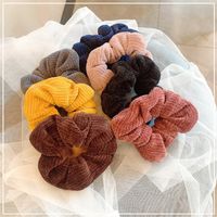 Korean  Knitted Fabric Pure Color New Elastic Hair Scrunchies  Wholesale main image 1