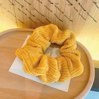 Korean  Knitted Fabric Pure Color New Elastic Hair Scrunchies  Wholesale main image 4