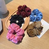 Retro Autumn And Winter Corduroy Hair Ring Fabric Simple Hair Scrunchies Wholesale main image 4