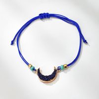 New Hand-woven Simple Fashion Blue Cord Moon Adjustable Alloy Bracelet For Women main image 4