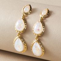 New Korean Fashion Rose Pearl Diamond Circle Pearl Alloy Pendant Earrings main image 5