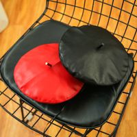 Hot Selling Leather Solid Color Octagonal Retro Beret Wholesale main image 2