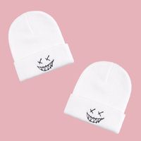 Hot Selling Smiley Face Knit Pure Color Cold Hat main image 4