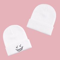 Hot Selling Smiley Face Knit Pure Color Cold Hat main image 5