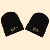 Hot Selling Fashion Dragon Embroidery Knitted Hat Factory Wholesale main image 3