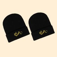 Hot Selling Fashion Dragon Embroidery Knitted Hat Factory Wholesale main image 4