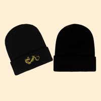 Hot Selling Fashion Dragon Embroidery Knitted Hat Factory Wholesale main image 5