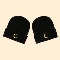 Hot Selling Three-dimensional Embroidered Moon Knitted Hat Wholesale main image 5