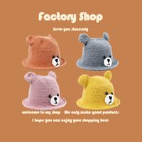 Hot Selling Cute Bear Warm Woolen Parent-child Hat main image 1