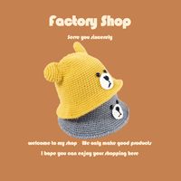 Hot Selling Cute Bear Warm Woolen Parent-child Hat main image 3