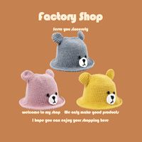 Hot Selling Cute Bear Warm Woolen Parent-child Hat main image 4