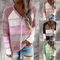 Women's Long Sleeve Printing Rib-knit Casual Fashion Stripe main image 2