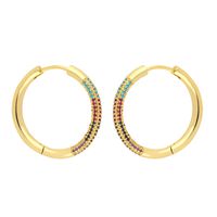 Hot Selling Personality Simple  Round Diamond Earrings Wholesale sku image 2