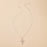 Hot Selling Fashion Pearl Necklace Personality Pony Diamond Cross Necklace sku image 6