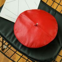Hot Selling Leather Solid Color Octagonal Retro Beret Wholesale sku image 1