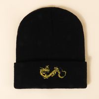 Hot Selling Fashion Dragon Embroidery Knitted Hat Factory Wholesale sku image 1