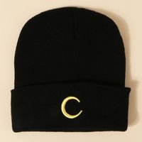 Hot Selling Three-dimensional Embroidered Moon Knitted Hat Wholesale sku image 1