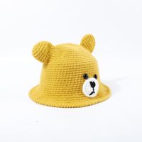 Hot Selling Cute Bear Warm Woolen Parent-child Hat sku image 3