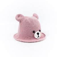 Hot Selling Cute Bear Warm Woolen Parent-child Hat sku image 6