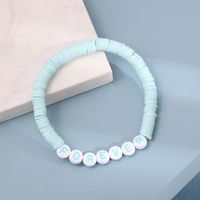 Venta Caliente De Moda Arco Iris De Cerámica Suave Letra Perlas Pulsera Hecha A Mano Moda Moda Vacaciones Playa Estilo Pulsera Nihaojewelry sku image 2