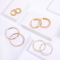 Fashion Exaggerated Twist Big Earring Alloy Stainless Steel Earring Set Wholesale sku image 1